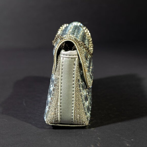 Verano Hill Ayesha Gold Rhinestone Clutch Bag - Silver - Picture 3 of 5